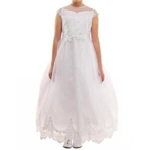 NEW PETITE ADELE girl's st. faustina dress in white